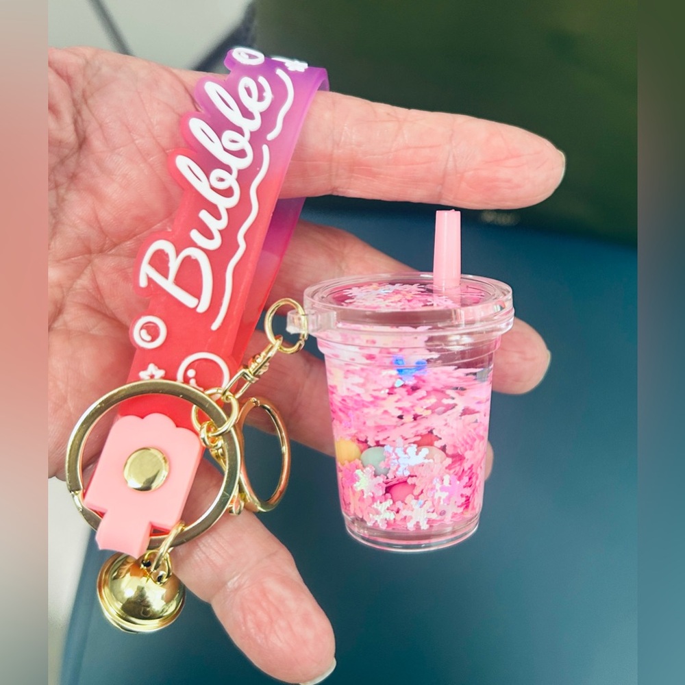 Bubble Boba Tea PINK Keychain Bag Charm 🫧🫧🧋🧋🪆NEW